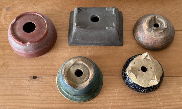 N 盆栽鉢 豆盆栽鉢 山野草鉢 多肉植物鉢 植木鉢 5鉢セット陶器製 落款印あり < ペット/手芸/園芸 N 盆栽鉢 豆盆栽鉢 山野草鉢 多肉植物鉢 植木鉢 5鉢セット陶器製 落款印あり < ペット/手芸/園芸の