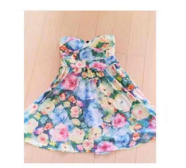 Languageランゲージローズ花柄フラワープリントベアワンピース < ブランド  Languageランゲージローズ花柄フラワープリントベアワンピース  < ブランドの