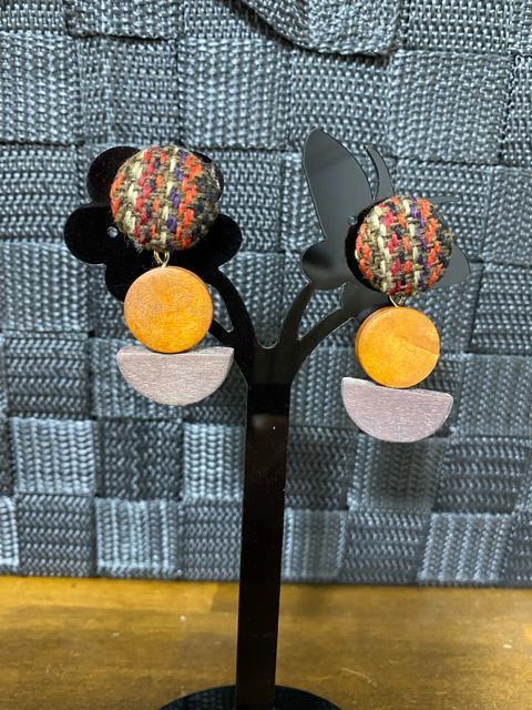 ツイード×ウッドピアス < 男性アクセサリー/時計  ツイード×ウッドピアス  < 男性アクセサリー/時計の