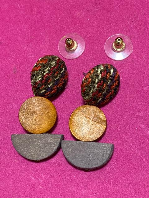ツイード×ウッドピアス < 男性アクセサリー/時計  ツイード×ウッドピアス < 男性アクセサリー/時計の