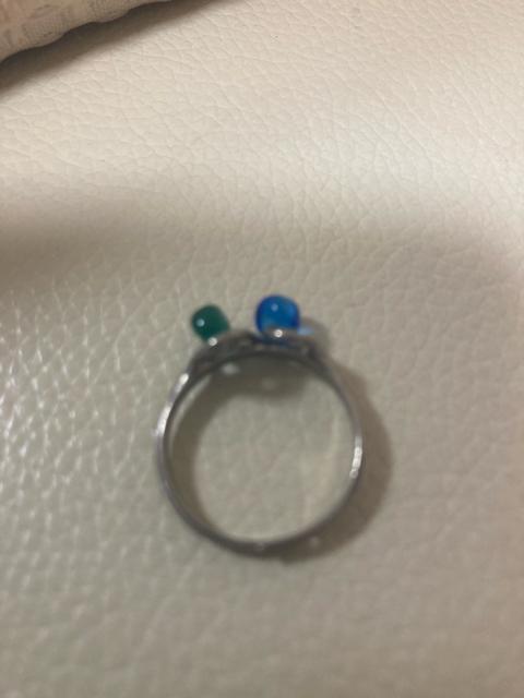 1653.ガラス玉付き指輪☆フリーサイズ < 女性アクセサリー/時計  1653.ガラス玉付き指輪☆フリーサイズ < 女性アクセサリー/時計の