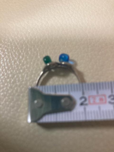 1653.ガラス玉付き指輪☆フリーサイズ < 女性アクセサリー/時計  1653.ガラス玉付き指輪☆フリーサイズ < 女性アクセサリー/時計の