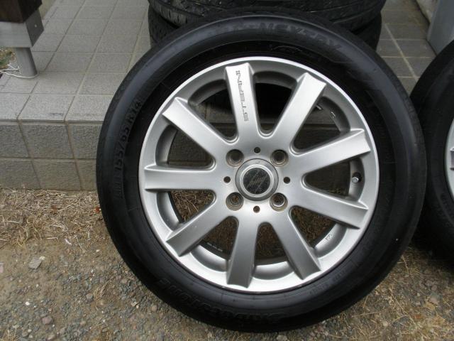 インチアップドレスアップに軽自動車に最適サイズ信頼のBSタイヤ&アルミホイル4本セット売り切り < 自動車/バイク インチアップドレスアップに軽自動車に最適サイズ信頼のBSタイヤ&アルミホイル4本セット売り切り < 自動車/バイク