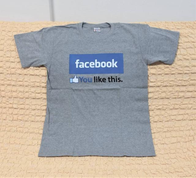 フェイスブック★facebook★おもしろTシャツ★グレー★XL★ < 男性ファッション  フェイスブック★facebook★おもしろTシャツ★グレー★XL★  < 男性ファッションの