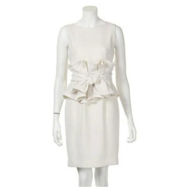 FRAYI.DFRAYIDWhiteダブルペプラムリボンワンピースフレイアイディーホワイト白 < ブランド  FRAYI.DFRAYIDWhiteダブルペプラムリボンワンピースフレイアイディーホワイト白  < ブランドの