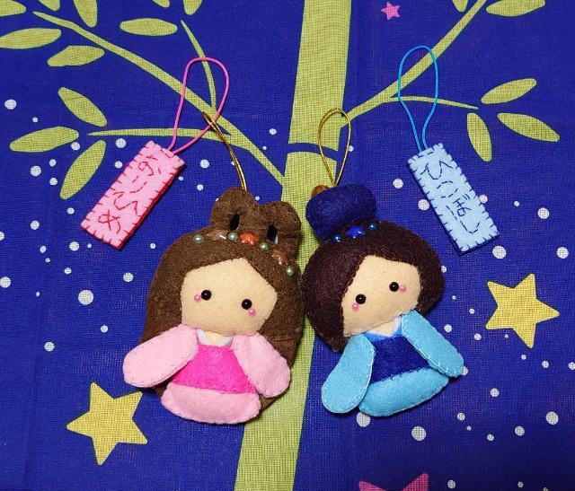 【定形外送料無料】ハンドメイド♪フェルト七夕飾り☆ミ★織姫彦星セットA(9点)★ < ペット/手芸/園芸  【定形外送料無料】ハンドメイド♪フェルト七夕飾り☆ミ★織姫彦星セットA(9点)★ < ペット/手芸/園芸の