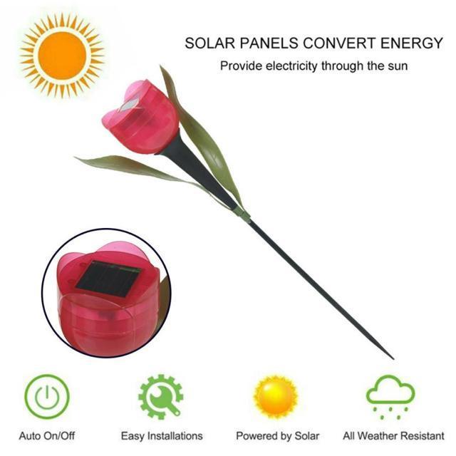 4本セット 光る チューリップ ガーデンライト ソーラーライト ガーデニングライト LED IP44 防水 花 フラワー < ペット/手芸/園芸  4本セット 光る チューリップ ガーデンライト ソーラーライト ガーデニングライト LED IP44 防水 花 フラワー < ペット/手芸/園芸の