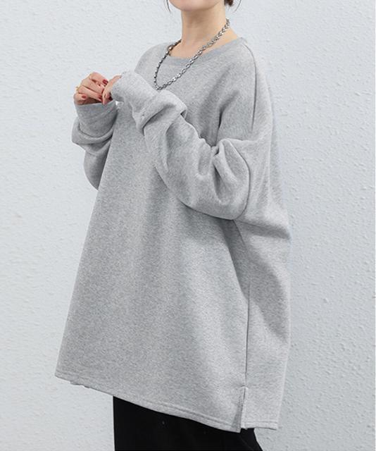 送料無料 新品 ビッグシルエットスウェット裏起毛トップス < 女性ファッション  送料無料 新品 ビッグシルエットスウェット裏起毛トップス < 女性ファッションの