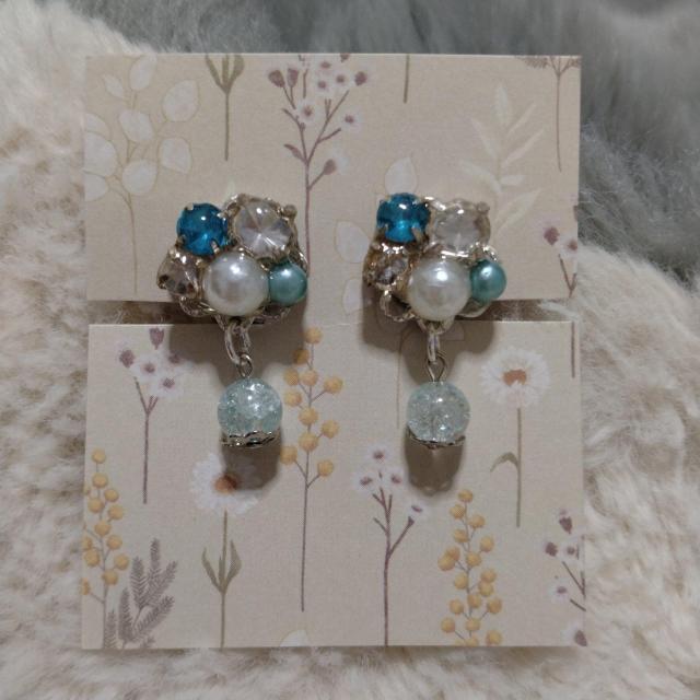 @うるツヤ★水色♪ビジューのイヤリング★ < 女性アクセサリー/時計 @うるツヤ★水色♪ビジューのイヤリング★ < 女性アクセサリー/時計の