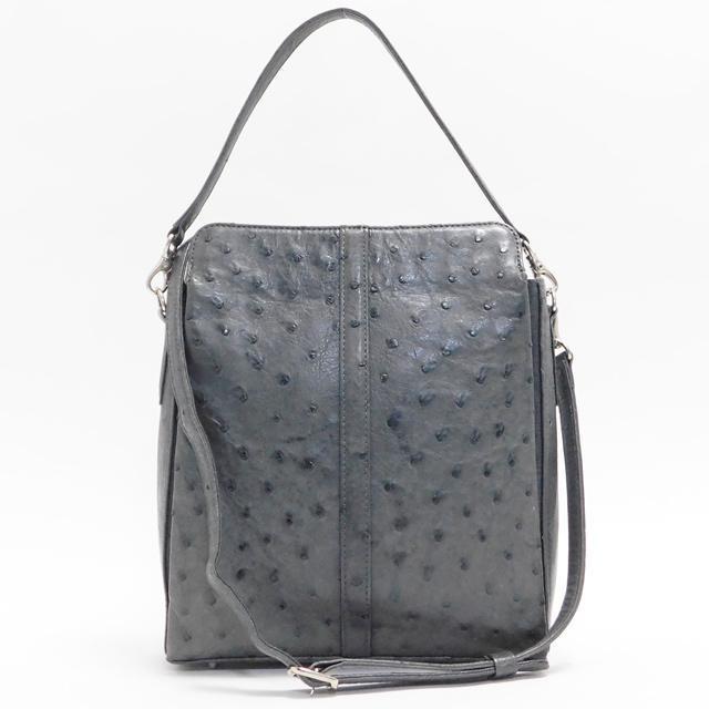 1000円 美品 オーストリッチ ハンドバッグ ショルダーバッグ 2WAYバッグ 濃グレー < 女性ファッション 1000円 美品 オーストリッチ ハンドバッグ ショルダーバッグ 2WAYバッグ 濃グレー < 女性ファッションの