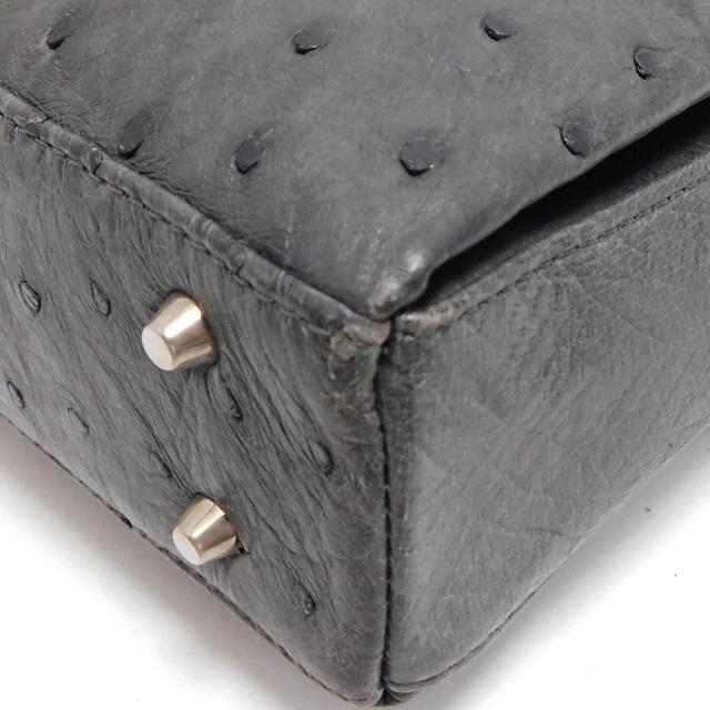 1000円 美品 オーストリッチ ハンドバッグ ショルダーバッグ 2WAYバッグ 濃グレー < 女性ファッション 1000円 美品 オーストリッチ ハンドバッグ ショルダーバッグ 2WAYバッグ 濃グレー < 女性ファッションの