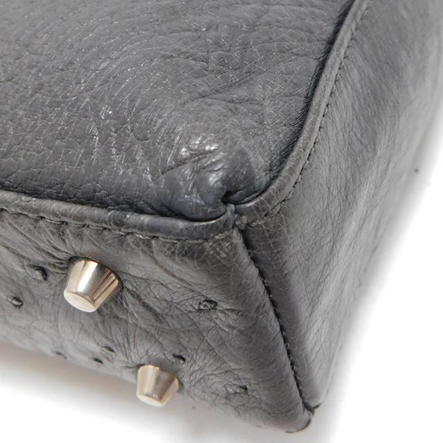 1000円 美品 オーストリッチ ハンドバッグ ショルダーバッグ 2WAYバッグ 濃グレー < 女性ファッション 1000円 美品 オーストリッチ ハンドバッグ ショルダーバッグ 2WAYバッグ 濃グレー < 女性ファッションの