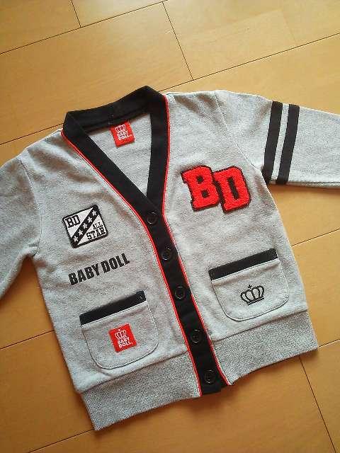 中古ワッペンカーディガン110グレー☆ベビドBABYDOLLベビードール < ブランド  中古ワッペンカーディガン110グレー☆ベビドBABYDOLLベビードール  < ブランドの