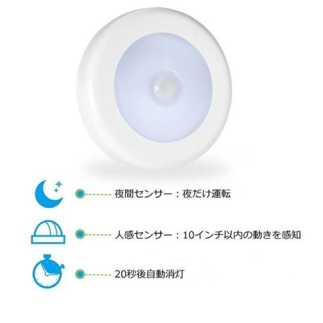 人感センサー ライト 電池式 LEDライト 3Mテープ マグネット < 家電/AV  人感センサー ライト 電池式 LEDライト 3Mテープ マグネット < 家電/AVの