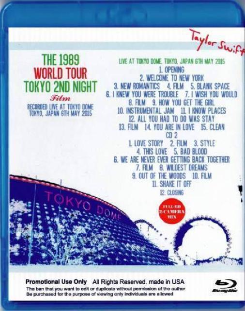 Taylor Swift 東京ドーム 5.6 2015 テイラースウィフト(Blu-Ray) < CD/DVD/ビデオ  Taylor Swift 東京ドーム 5.6 2015 テイラースウィフト(Blu-Ray) < CD/DVD/ビデオの