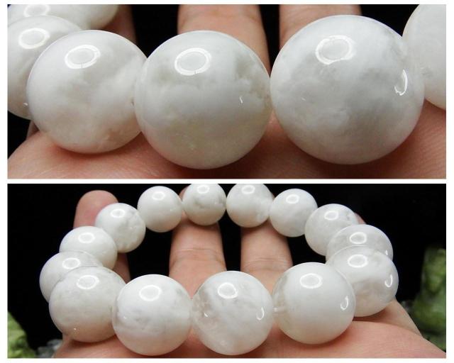 逸品一点物スノーファントムクォーツ超大玉約17mm天然石ブレスレット数珠 < 女性アクセサリー/時計  逸品一点物スノーファントムクォーツ超大玉約17mm天然石ブレスレット数珠 < 女性アクセサリー/時計の