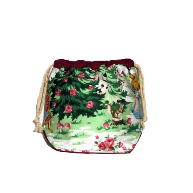 【底マチ幅が広い巾着】◆不思議の国のアリス◆裏地あり巾着 < 女性ファッション 【底マチ幅が広い巾着】◆不思議の国のアリス◆裏地あり巾着 < 女性ファッションの