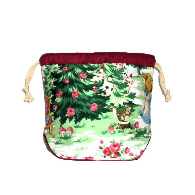 【底マチ幅が広い巾着】◆不思議の国のアリス◆裏地あり巾着 < 女性ファッション 【底マチ幅が広い巾着】◆不思議の国のアリス◆裏地あり巾着 < 女性ファッションの