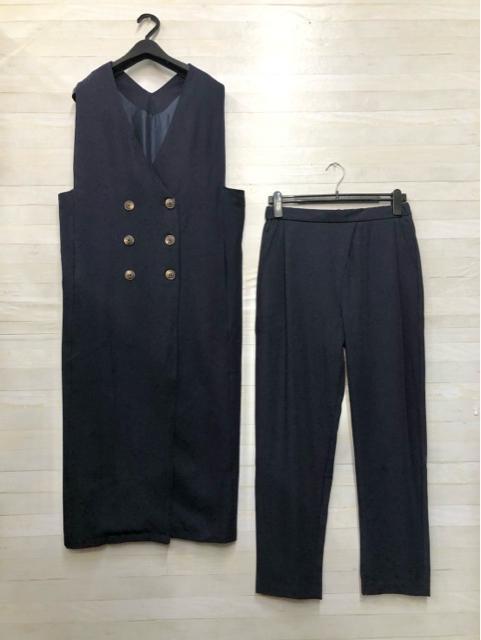 新品☆L♪紺系♪ロングジレのセットアップ♪ベストスーツ♪ロングベストR164 < 女性ファッション 新品☆L♪紺系♪ロングジレのセットアップ♪ベストスーツ♪ロングベストR164 < 女性ファッションの