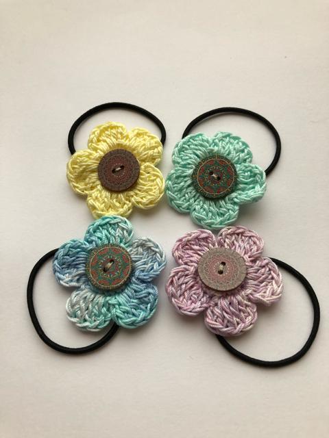 ハンドメイド ヘアゴム 小さなお子様用 レースのお花♪ < 女性ファッション  ハンドメイド ヘアゴム 小さなお子様用 レースのお花♪  < 女性ファッションの