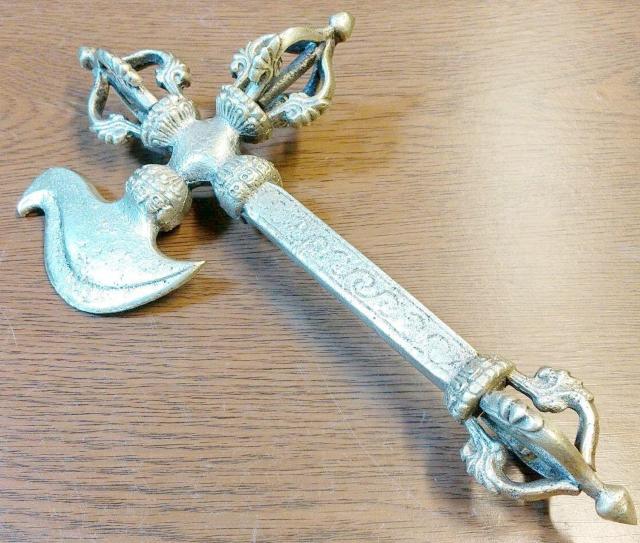 チベット密教法具 カルタリ ドルジェ 長さ20cm ヴァジュラ < インテリア/ライフ  チベット密教法具 カルタリ ドルジェ 長さ20cm ヴァジュラ < インテリア/ライフの