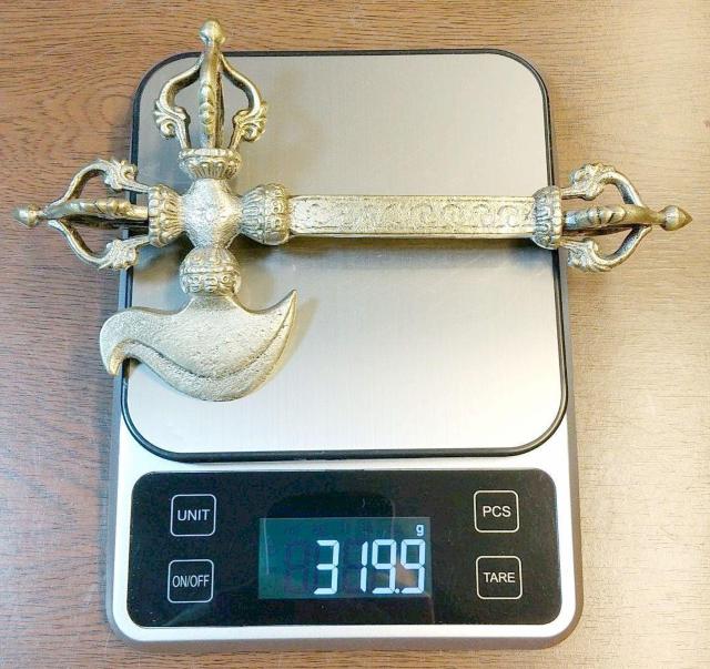 チベット密教法具 カルタリ ドルジェ 長さ20cm ヴァジュラ < インテリア/ライフ  チベット密教法具 カルタリ ドルジェ 長さ20cm ヴァジュラ < インテリア/ライフの
