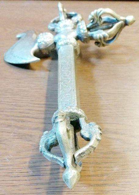 チベット密教法具 カルタリ ドルジェ 長さ20cm ヴァジュラ < インテリア/ライフ  チベット密教法具 カルタリ ドルジェ 長さ20cm ヴァジュラ < インテリア/ライフの