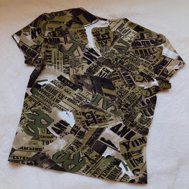 VIE TA VIE 英字 アーミー Vネック 半袖 Tシャツ カットソー  F N2m < 女性ファッション  VIE TA VIE 英字 アーミー Vネック 半袖 Tシャツ カットソー  F N2m < 女性ファッションの