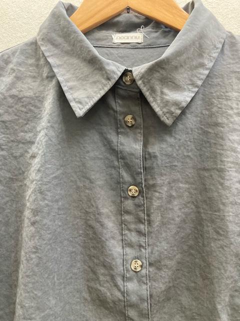 LLスモーキーグリーンしわ加工シャツ < 女性ファッション  LLスモーキーグリーンしわ加工シャツ < 女性ファッションの