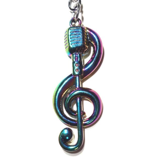 ガイコツマイク マイク ト音記号 カラフル キーホルダー キーリング チャーム < 男性ファッション ガイコツマイク マイク ト音記号 カラフル キーホルダー キーリング チャーム < 男性ファッションの