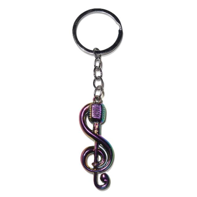 ガイコツマイク マイク ト音記号 カラフル キーホルダー キーリング チャーム < 男性ファッション ガイコツマイク マイク ト音記号 カラフル キーホルダー キーリング チャーム < 男性ファッションの
