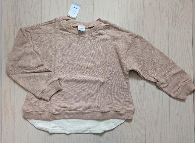 120★+one more★重ね着風トレーナー★ベージュ★新品★送料無料 < キッズ/ベビー  120★+one more★重ね着風トレーナー★ベージュ★新品★送料無料  < キッズ/ベビーの