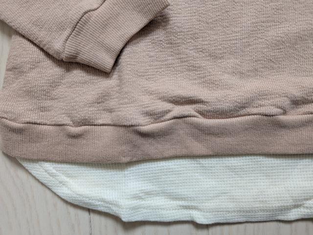 120★+one more★重ね着風トレーナー★ベージュ★新品★送料無料 < キッズ/ベビー  120★+one more★重ね着風トレーナー★ベージュ★新品★送料無料 < キッズ/ベビーの