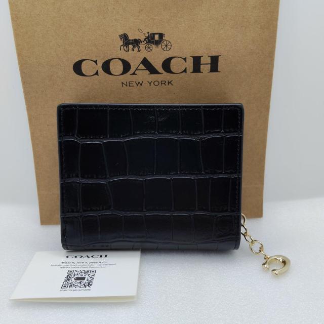 新品COACH 二つ折り財布 クロコダイル柄型押しレザー スナップウォレット < ブランド 新品COACH 二つ折り財布 クロコダイル柄型押しレザー スナップウォレット < ブランドの