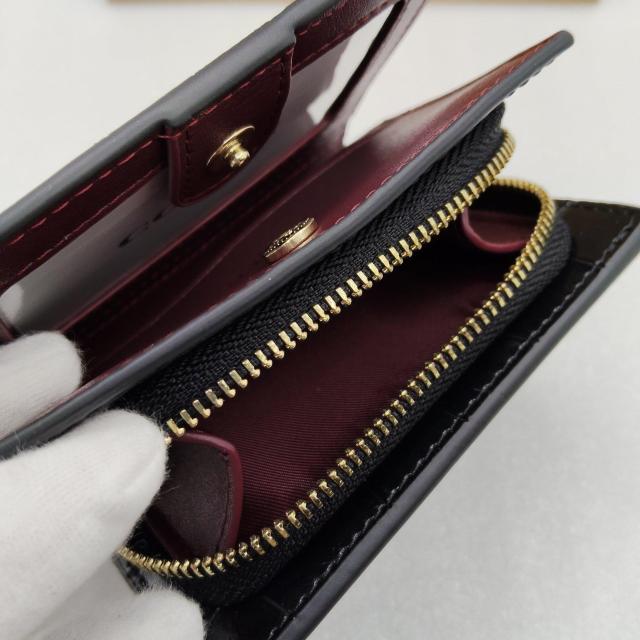 新品COACH 二つ折り財布 クロコダイル柄型押しレザー スナップウォレット < ブランド 新品COACH 二つ折り財布 クロコダイル柄型押しレザー スナップウォレット < ブランドの