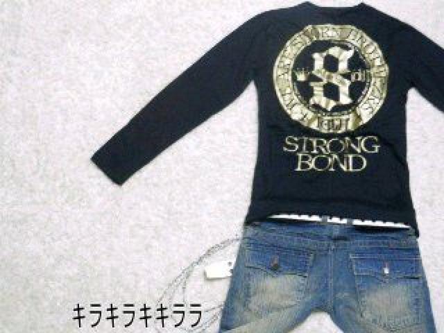 《New》悪羅悪羅★Vネック・ゴールド箔プリ*ロンTeeA<ブラックL> < 男性ファッション 《New》悪羅悪羅★Vネック・ゴールド箔プリ*ロンTeeA<ブラックL> < 男性ファッションの