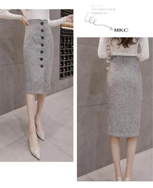 期間限定SALE●スタイルUP●フロントボタン ペンシルスカート●グレー < 女性ファッション  期間限定SALE●スタイルUP●フロントボタン ペンシルスカート●グレー < 女性ファッションの