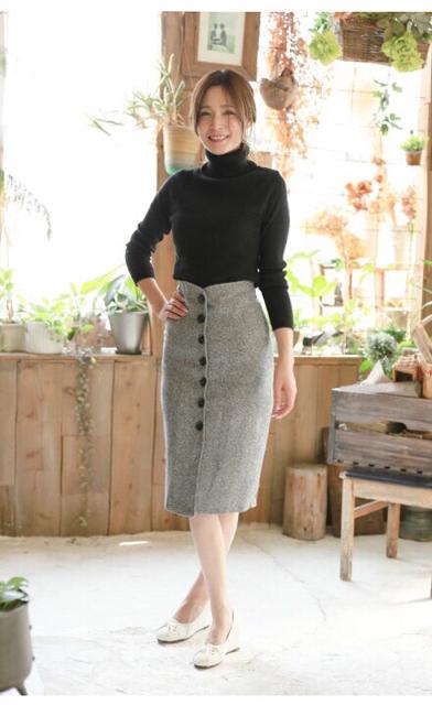 期間限定SALE●スタイルUP●フロントボタン ペンシルスカート●グレー < 女性ファッション  期間限定SALE●スタイルUP●フロントボタン ペンシルスカート●グレー < 女性ファッションの