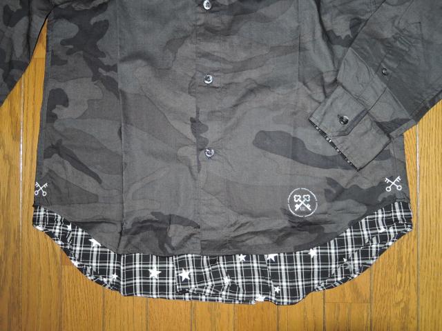 新品 uniform experiment DOUBLE LAYERD SHIRT 1 迷彩 チェック柄 レイヤード シャツ < ブランド 新品 uniform experiment DOUBLE LAYERD SHIRT 1 迷彩 チェック柄 レイヤード シャツ < ブランドの