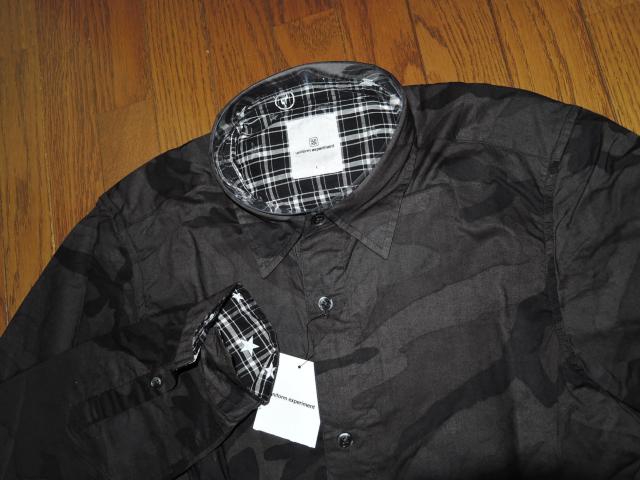 新品 uniform experiment DOUBLE LAYERD SHIRT 1 迷彩 チェック柄 レイヤード シャツ < ブランド 新品 uniform experiment DOUBLE LAYERD SHIRT 1 迷彩 チェック柄 レイヤード シャツ < ブランドの