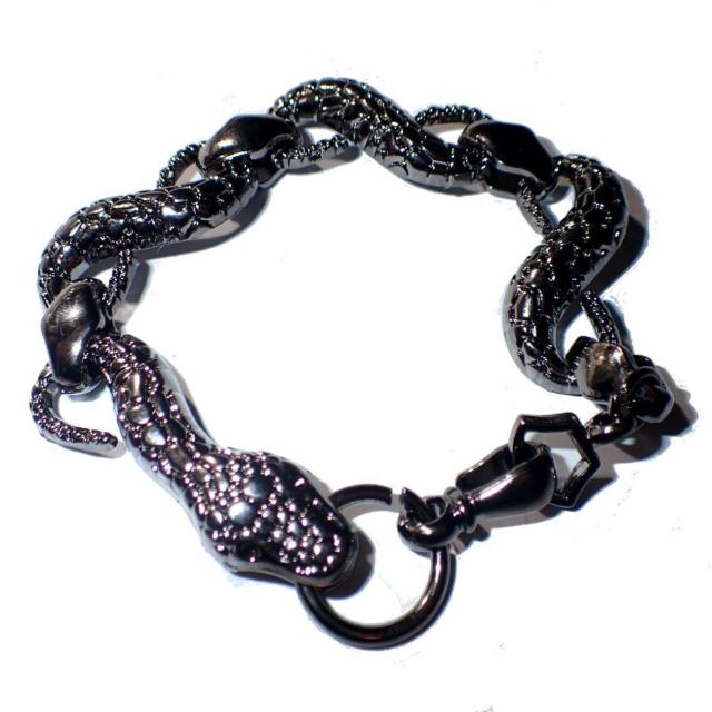黒色 蛇 ヘビ へび スネーク ブレスレット アクセサリー ブラック メンズ < 男性アクセサリー/時計 黒色 蛇 ヘビ へび スネーク ブレスレット アクセサリー ブラック メンズ < 男性アクセサリー/時計の