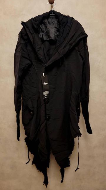 �V�iROEN���G�� LAYERED FRILL DRAPE MODS COAT S �� �u�����h�� 