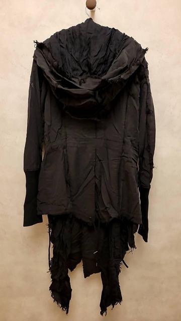 �V�iROEN���G�� LAYERED FRILL DRAPE MODS COAT S �� �u�����h�� 