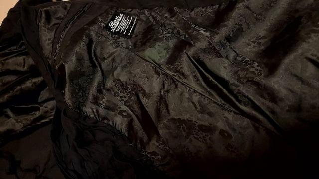 �V�iROEN���G�� LAYERED FRILL DRAPE MODS COAT S �� �u�����h�� 