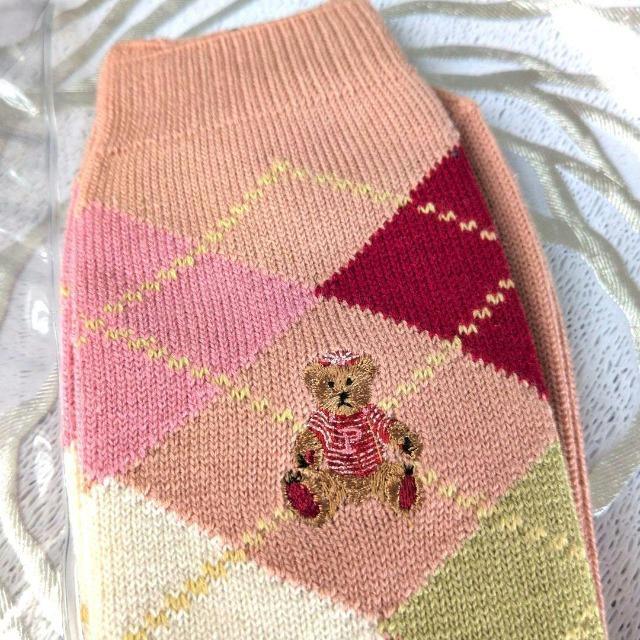 PINK HOUSE■ピンクハウス■靴下/ソックス●アーガイル●クマちゃん刺繍■ピンク■稀少品■レア品 < ブランド PINK HOUSE■ピンクハウス■靴下/ソックス●アーガイル●クマちゃん刺繍■ピンク■稀少品■レア品 < ブランドの