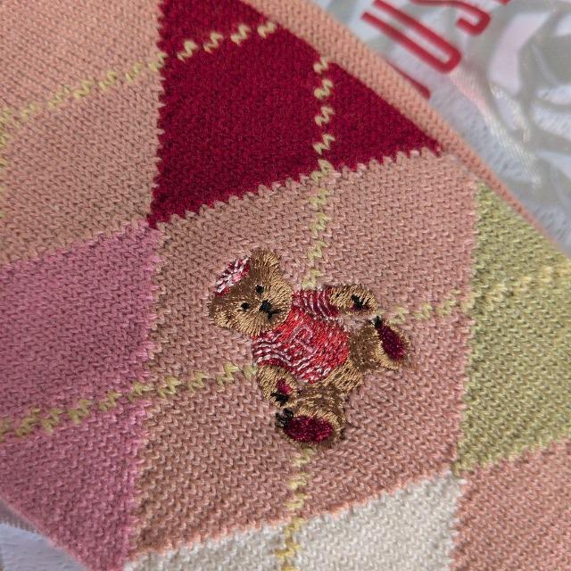 PINK HOUSE■ピンクハウス■靴下/ソックス●アーガイル●クマちゃん刺繍■ピンク■稀少品■レア品 < ブランド PINK HOUSE■ピンクハウス■靴下/ソックス●アーガイル●クマちゃん刺繍■ピンク■稀少品■レア品 < ブランドの