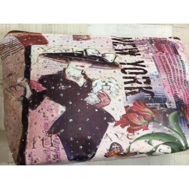 『Soare』キラキラ・ラインストーン入ポーチ(5柄から)2個 < 女性ファッション  『Soare』キラキラ・ラインストーン入ポーチ(5柄から)2個 < 女性ファッションの