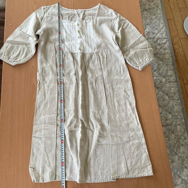 切手可 リネン ピンタック ワンピースサイズL < 女性ファッション  切手可 リネン ピンタック ワンピースサイズL < 女性ファッションの