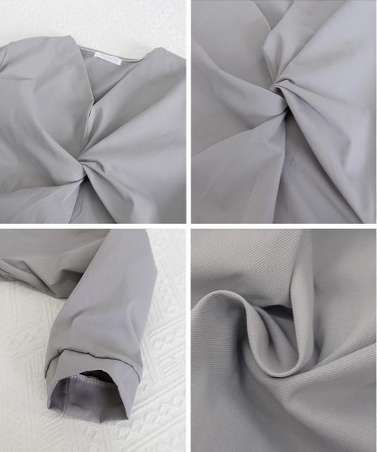 送料無料 新品 フロントねじり シャツブラウス Vネック < 女性ファッション  送料無料 新品 フロントねじり シャツブラウス Vネック < 女性ファッションの