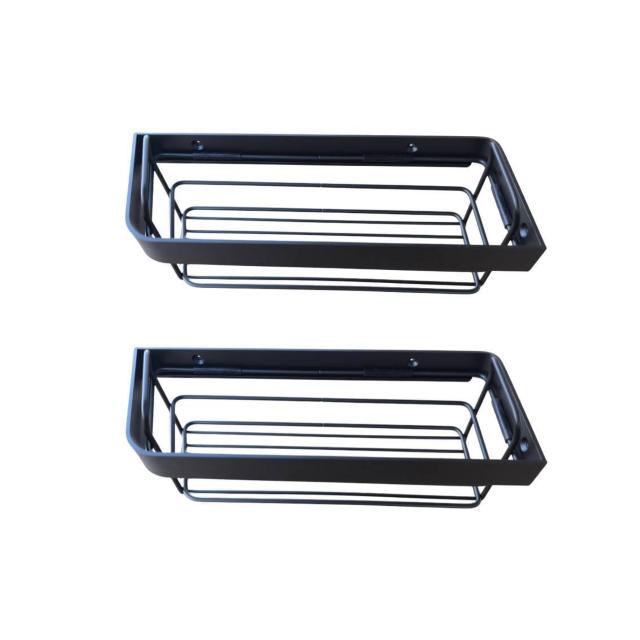 メタルバスケット 幅29cm 2個セット シェルフ お風呂 浴室 シャンプーラック キッチン 調味料 収納 ステンレス 黒 ブラッ < インテリア/ライフ メタルバスケット 幅29cm 2個セット シェルフ お風呂 浴室 シャンプーラック キッチン 調味料 収納 ステンレス 黒 ブラッ < インテリア/ライフの